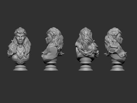 Wild Woman Bust 3D Print Model