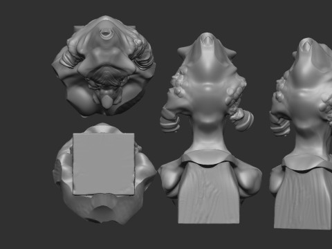 Alien woman bust 3D Print Model