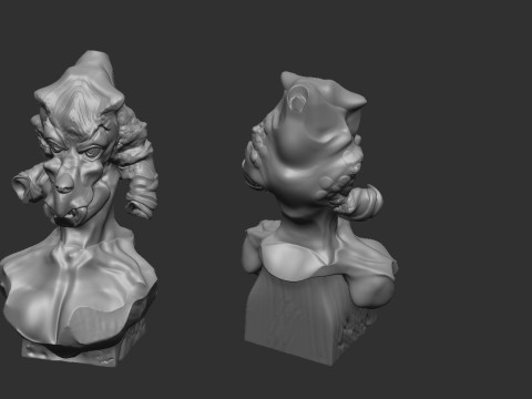 Alien woman bust 3D Print Model