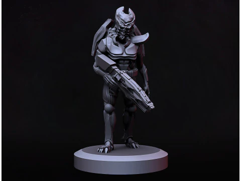 Guerreiro Alien&iacute;gena A Modelo de Impressão 3D