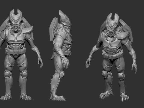 Alien Warrior A 3D Print Model