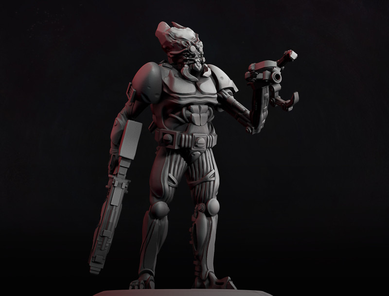 Alien Warrior Specialist Model Cetak 3D .c4d .max .obj .3ds .fbx .stl .blend