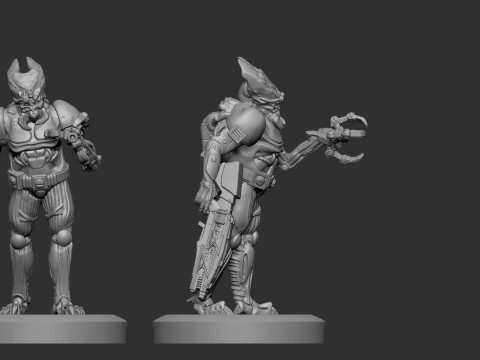 Alien Warrior Specialist Model Cetak 3D