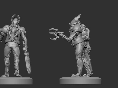 Alien Warrior Specialist Model Cetak 3D