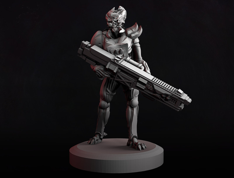 Alien Warrior Support 3D 打印模型 .c4d .max .obj .3ds .fbx .stl .blend 