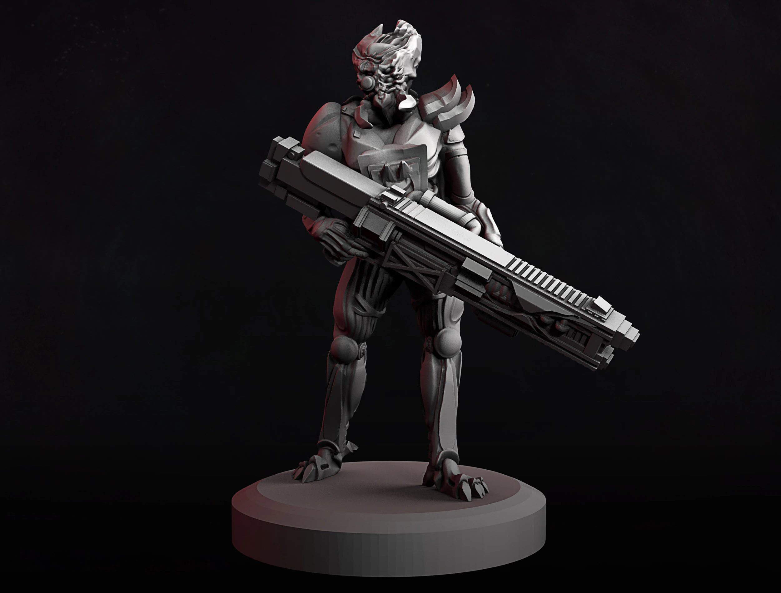 Alien Warrior Support 3D Print Model .c4d .max .obj .3ds .fbx .stl .blend 