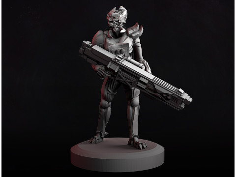 Alien Warrior Support 3D Print Model