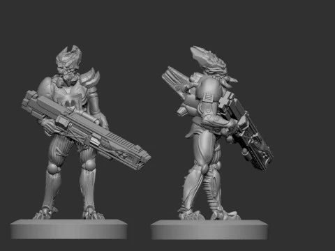 Alien Warrior Support 3D Print Model