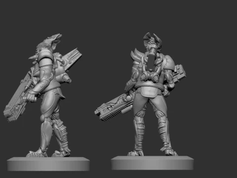 Alien Warrior Support 3D Print Model