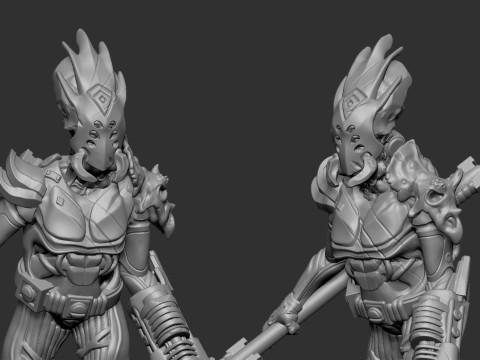 Alien Warrior Hunter 3D 프린트 모델