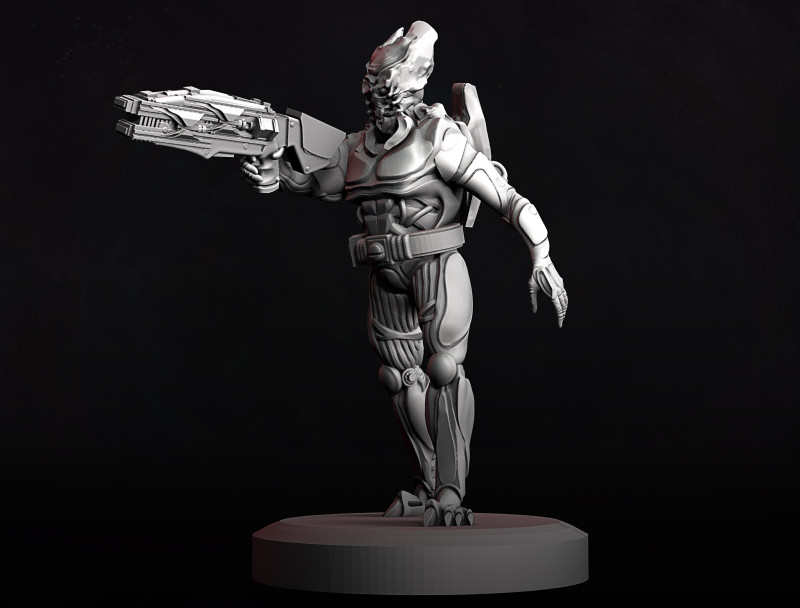 Alien Warrior B 3D Print Model .c4d .max .obj .3ds .fbx .stl .blend 