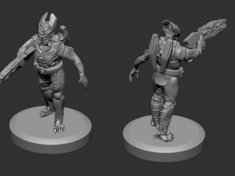 Alien Warrior B 3D Print Model