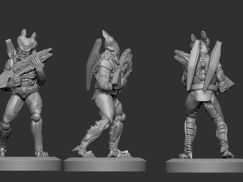 Alien Warrior C Modèles 3D en vedette
