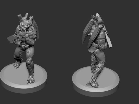 Alien Warrior C Modèles 3D en vedette