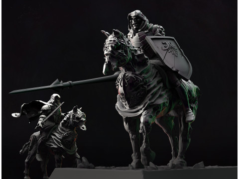 Undead Skeleton Horse Rider 3D Print Model