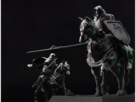 Undead Skeleton Horse Rider 3Dプリントモデル