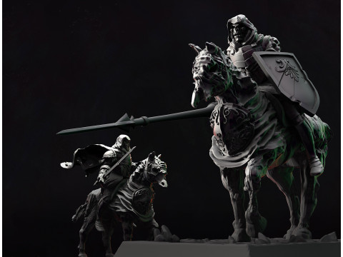 Undead Skeleton Horse Rider 3Dプリントモデル