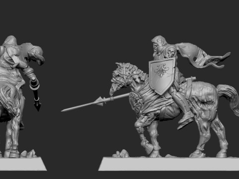 Undead Skeleton Horse Rider 3Dプリントモデル