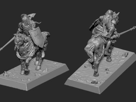 Undead Skeleton Horse Rider 3Dプリントモデル