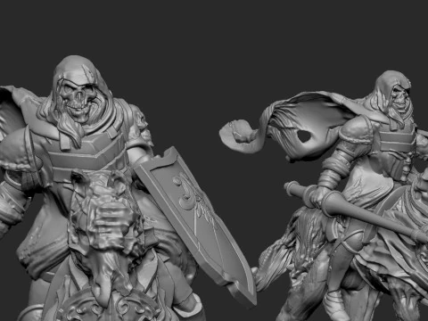Undead Skeleton Horse Rider 3D Print Model