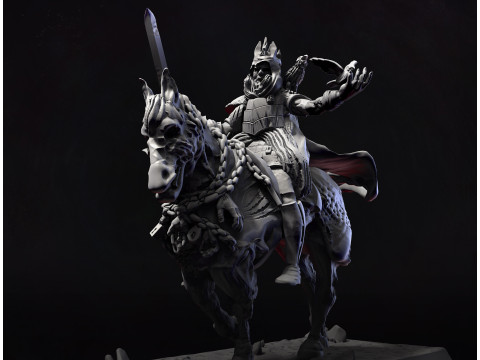 Undead Skeleton Horse Rider B 3D Print Model