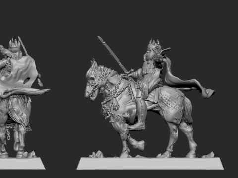 Undead Skeleton Horse Rider B 3D Print Model