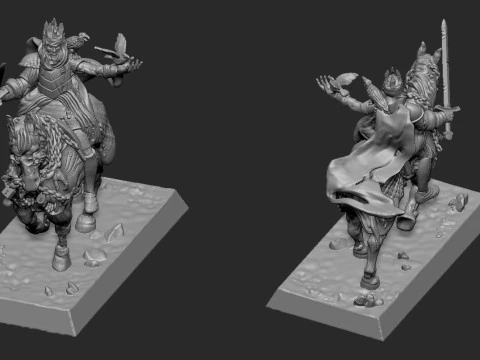 Undead Skeleton Horse Rider B 3D Print Model