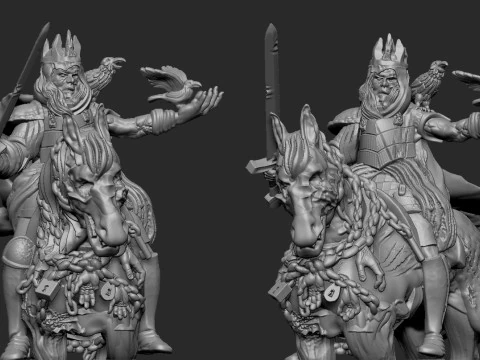Undead Skeleton Horse Rider B 3D Print Model