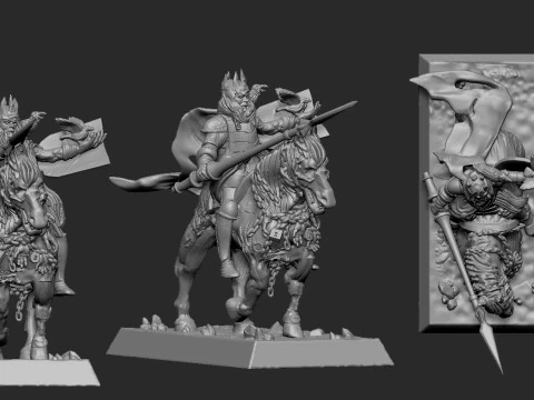 Undead Skeleton Horse Rider B 3D Print Model