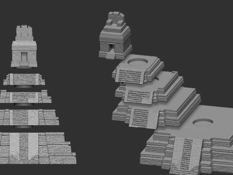 Tikal in parts 3D Print Model