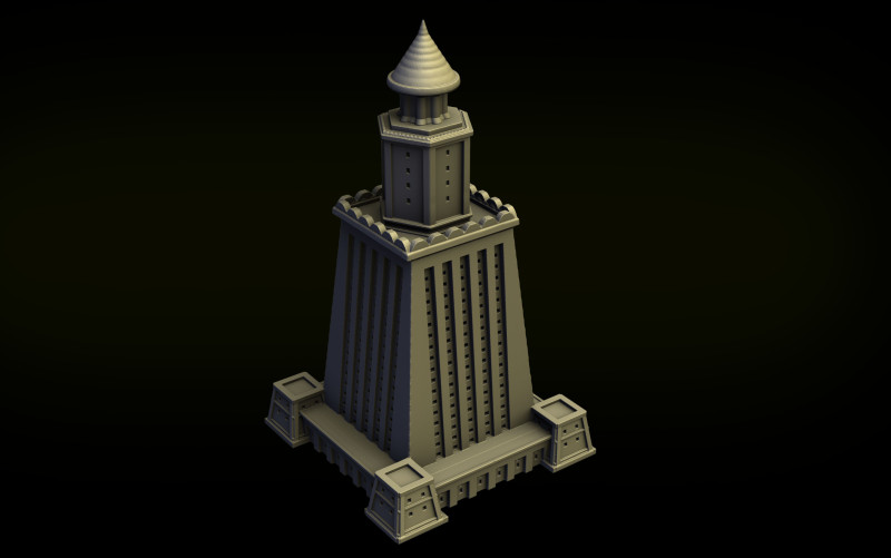 Lighthouse Of Alexandria 3Dプリントモデル .c4d .max .obj .3ds .fbx .stl .blend
