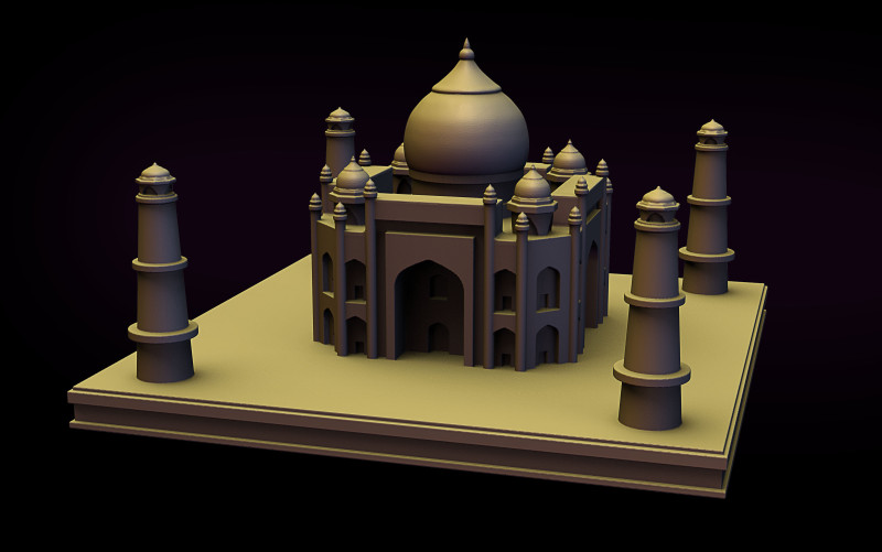 Taj Mahal 3D Print Model .c4d .max .obj .3ds .fbx .stl .blend