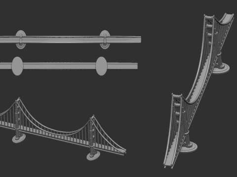 Golden Gate Bridge 3D Print Model