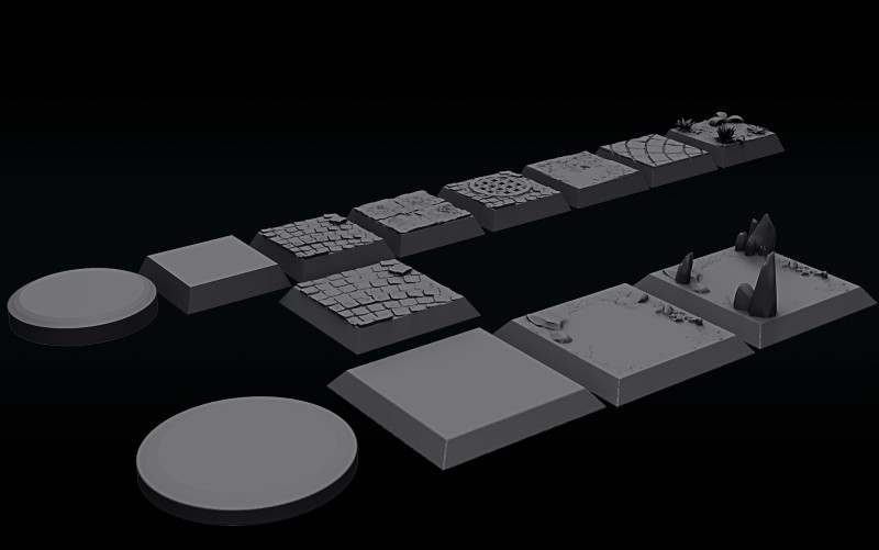 Bases collection for tabletop Modello di stampa 3D .c4d .max .obj .3ds .fbx .stl .blend