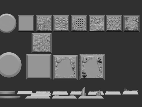 Bases collection for tabletop 3D Print Model