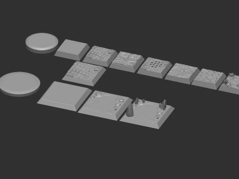 Bases collection for tabletop 3D Print Model