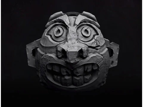 インカの古代の頭 3Dプリントモデル