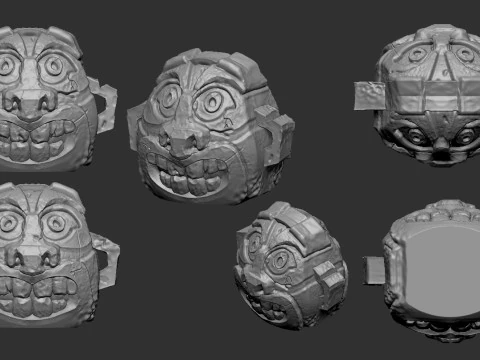 Inca ancient head 3D Print Model