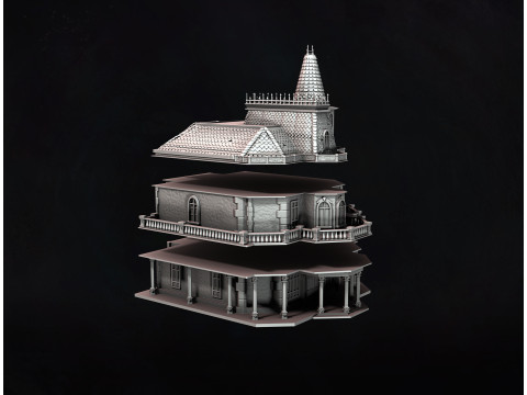 Victorian Manor 3D Print Model