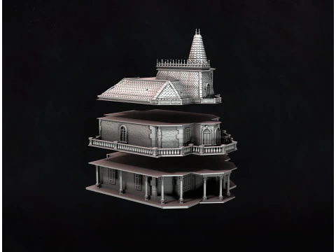 Victorian Manor 3D Print Model