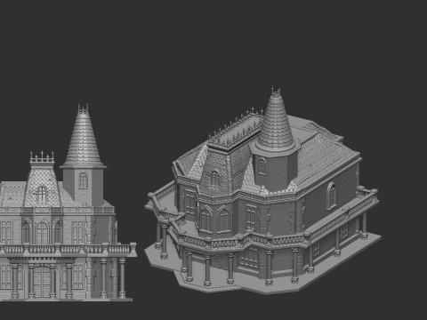 Victorian Manor 3D Print Model