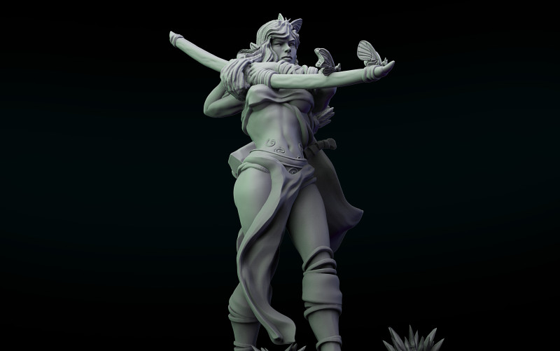 Elf archer Ara Sarmyar 3D Print Model .c4d .max .obj .3ds .fbx .stl .blend