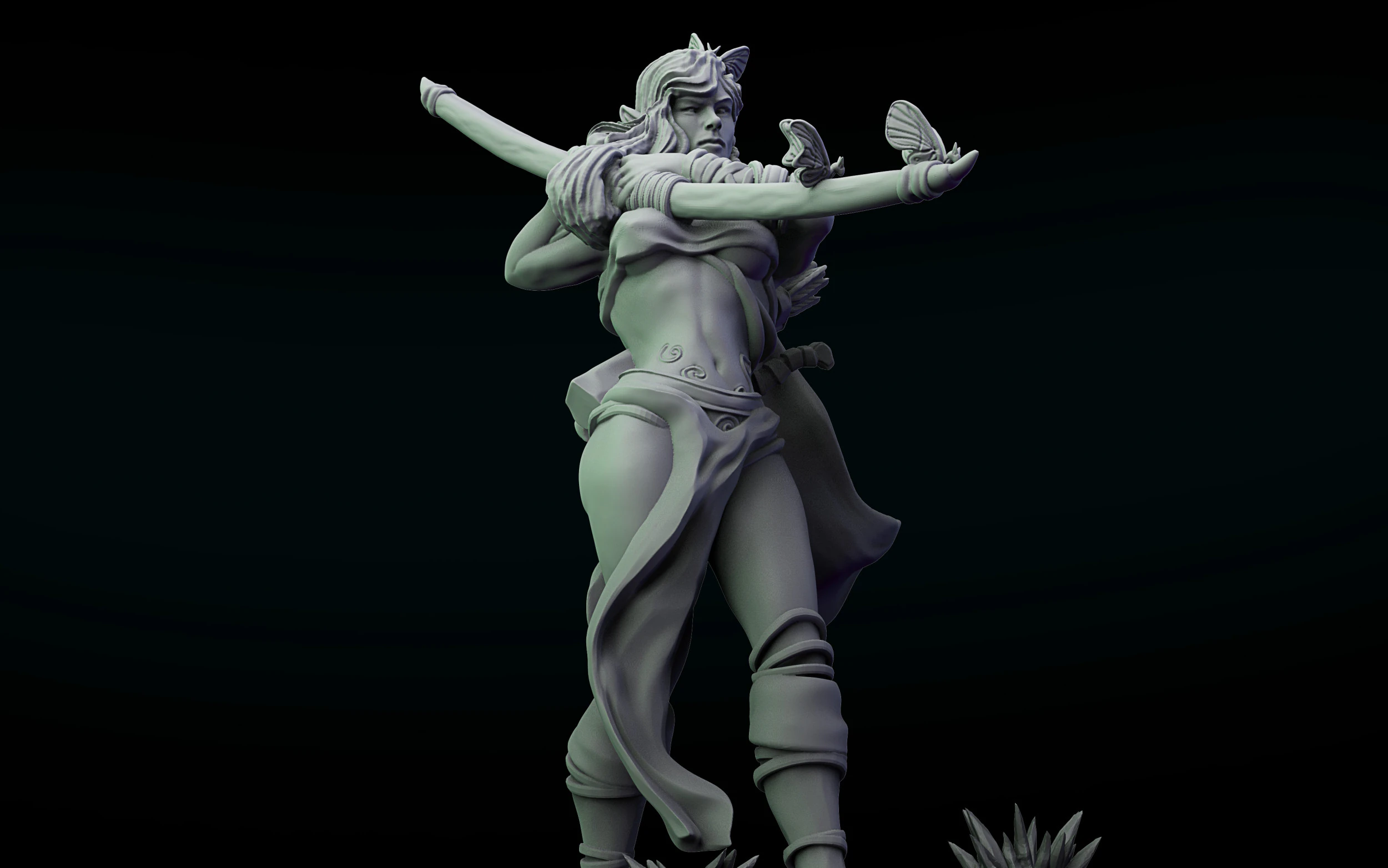 Elf archer Ara Sarmyar 3D Print Model .c4d .max .obj .3ds .fbx .stl .blend