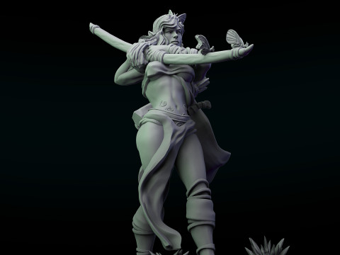 Elf archer Ara Sarmyar 3D Print Model