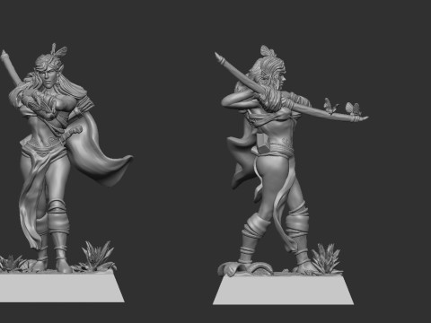 Elf archer Ara Sarmyar 3D Print Model