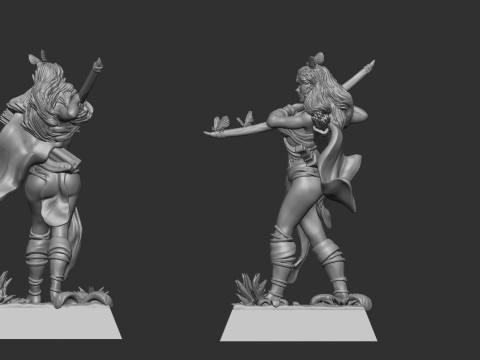 Elf archer Ara Sarmyar 3D Print Model