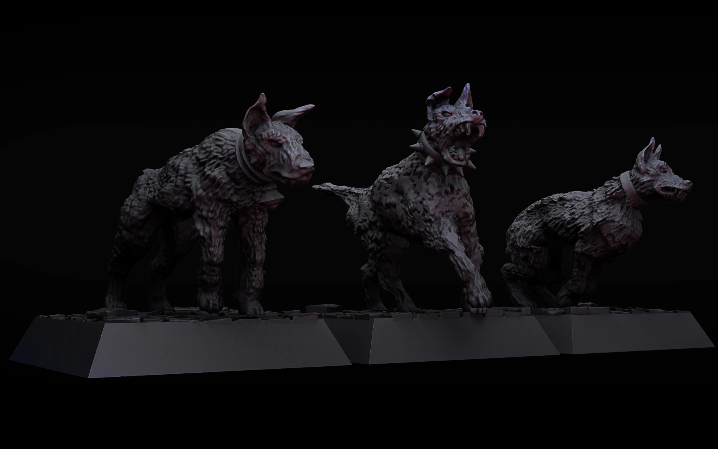 Witch Hunters Dogs 3D Print Model .c4d .max .obj .3ds .fbx .stl .blend 