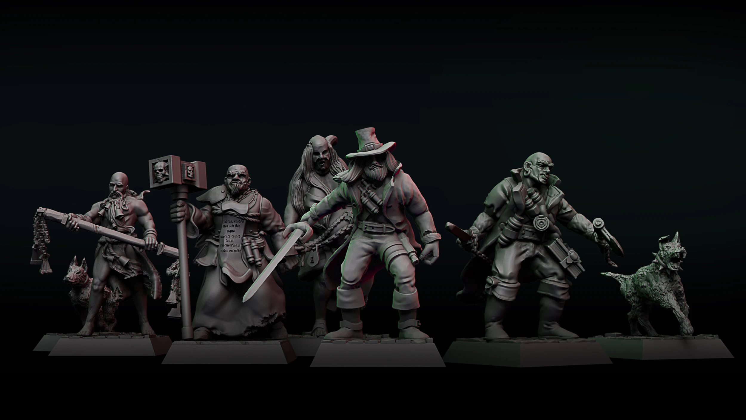 Witch Hunters Band 3D Print Model .c4d .max .obj .3ds .fbx .stl .blend 