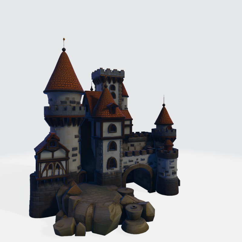 Medieval castle 3D 인쇄 .c4d .max .obj .3ds .fbx .stl .blend