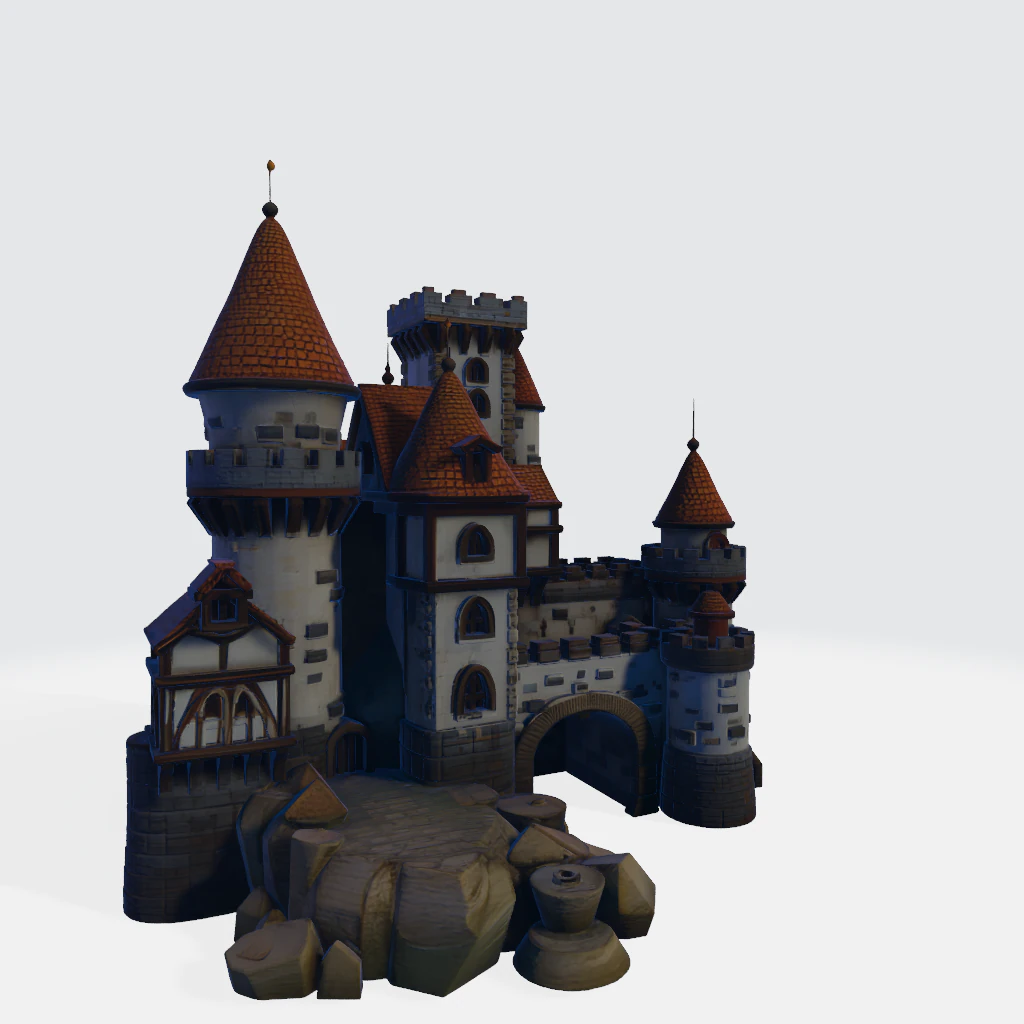 Medieval castle 3D Print Model .c4d .max .obj .3ds .fbx .stl .blend 